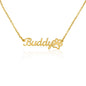 Name Necklace For Best Friend + Paw Print (No MC)